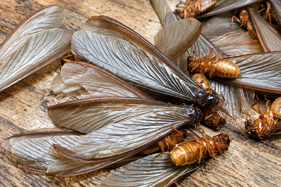An image showing a dead swarm of termites.